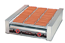 The 8045 hot dog roller grill will hold up to 45 hot dogs and has optional silverstone rollers